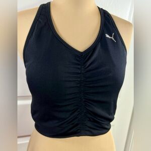 Puma Women's Black Ruched Front Sports Bra